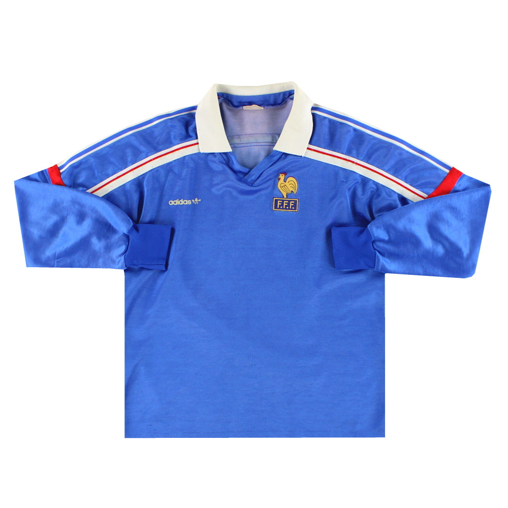 1985-90 France adidas Home Shirt L/S M