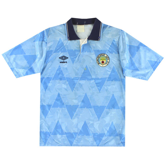 1989-91 Manchester City Umbro Home Shirt M