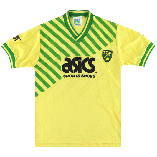 1989-92 Norwich City Asics Home Shirt M