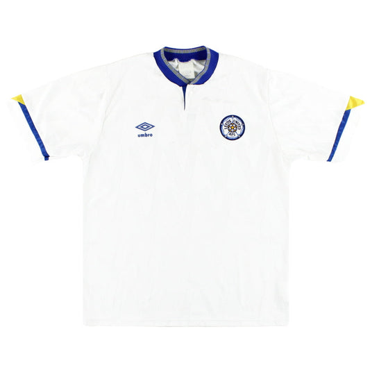 1990-91 Leeds Umbro Home Shirt S