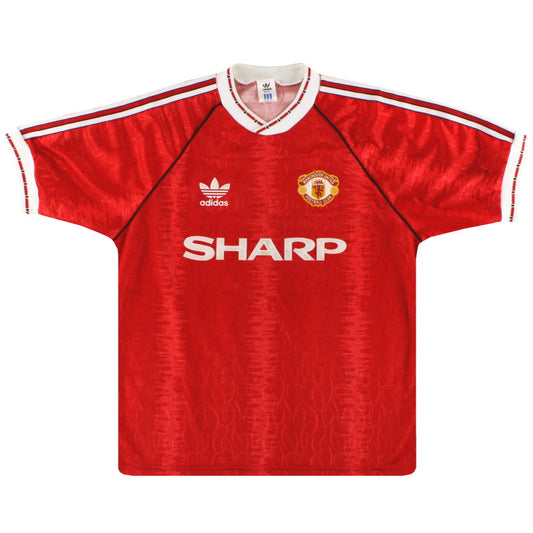 1990-92 Manchester United adidas Home Shirt S