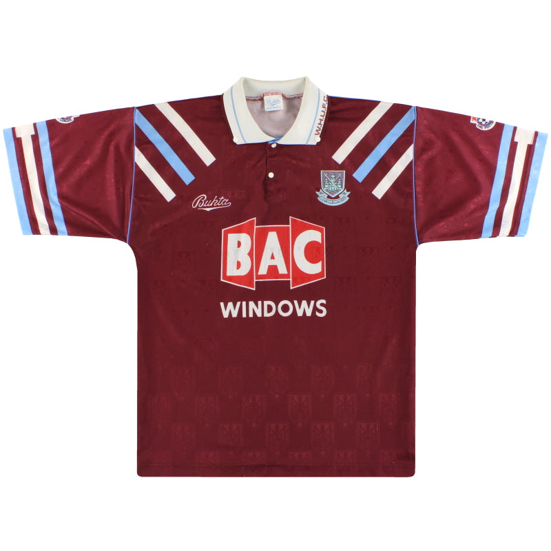 1991-92 West Ham Bukta Home Shirt L