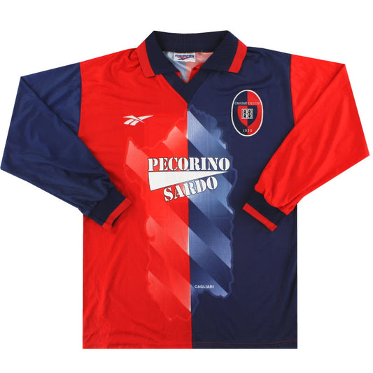 1997-98 Cagliari Reebok Player Issue Home Shirt #16 L/S M