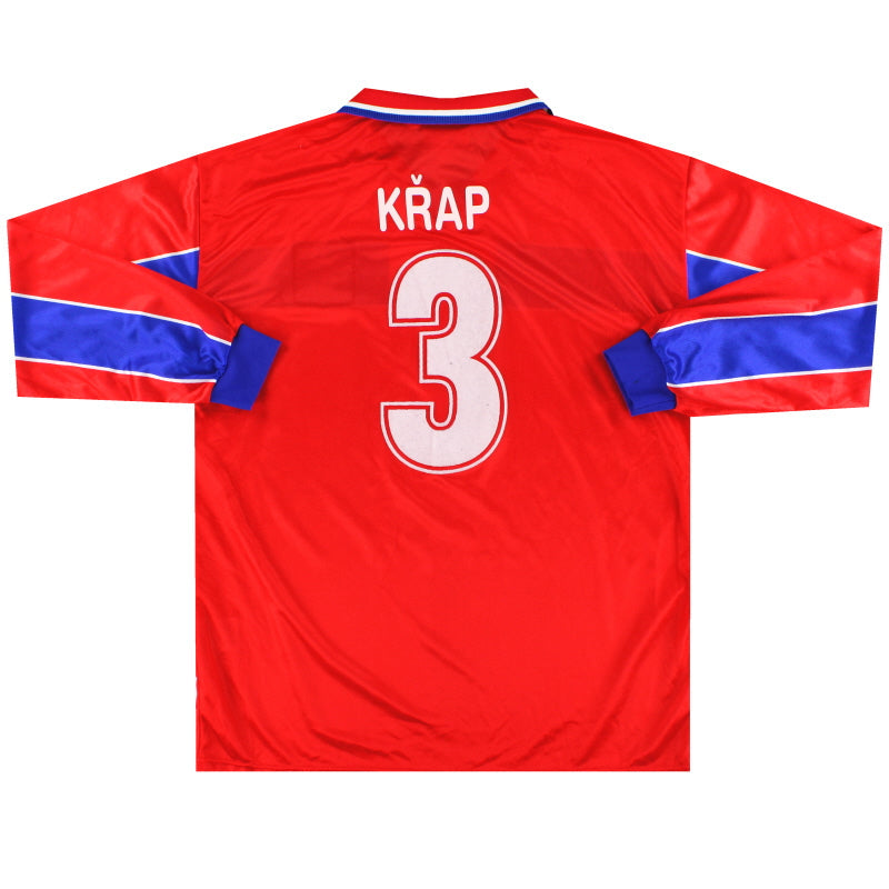 1998-00 Czech Republic Puma Match Issue Home Shirt Křap #3 L/S XL