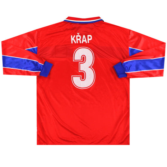 1998-00 Czech Republic Puma Match Issue Home Shirt Křap #3 L/S XL