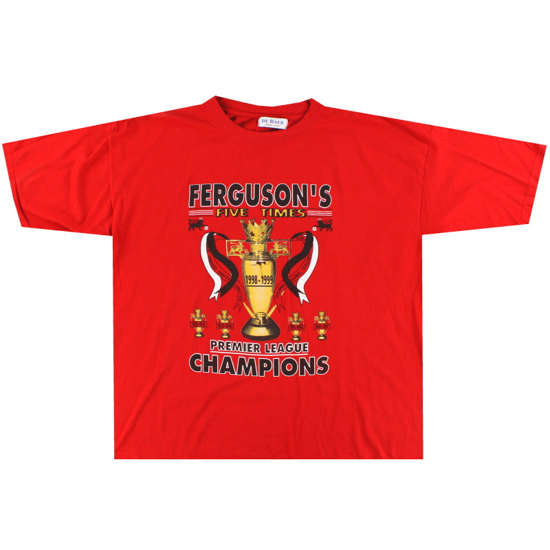 1998-99 Manchester United 'Five Times' Graphic Tee XL