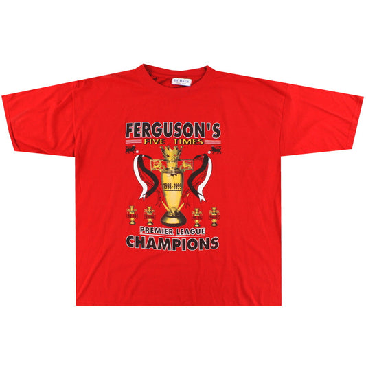 1998-99 Manchester United 'Five Times' Graphic Tee XL
