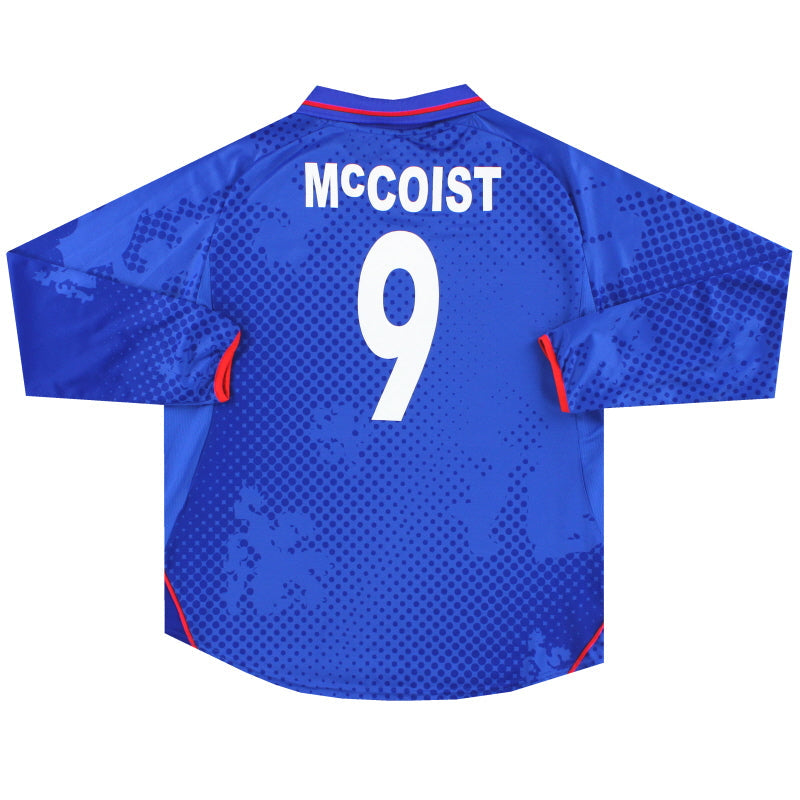2002-03 Rangers Diadora Home Shirt McCoist #9 L/S L
