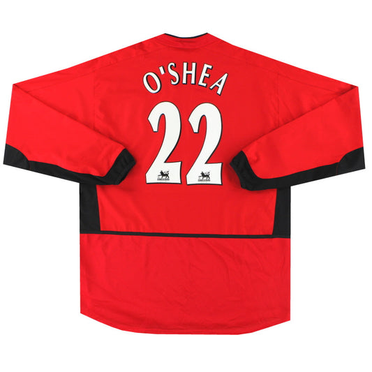 2002-04 Manchester United Nike Home Shirt O'Shea #22 L/S XL