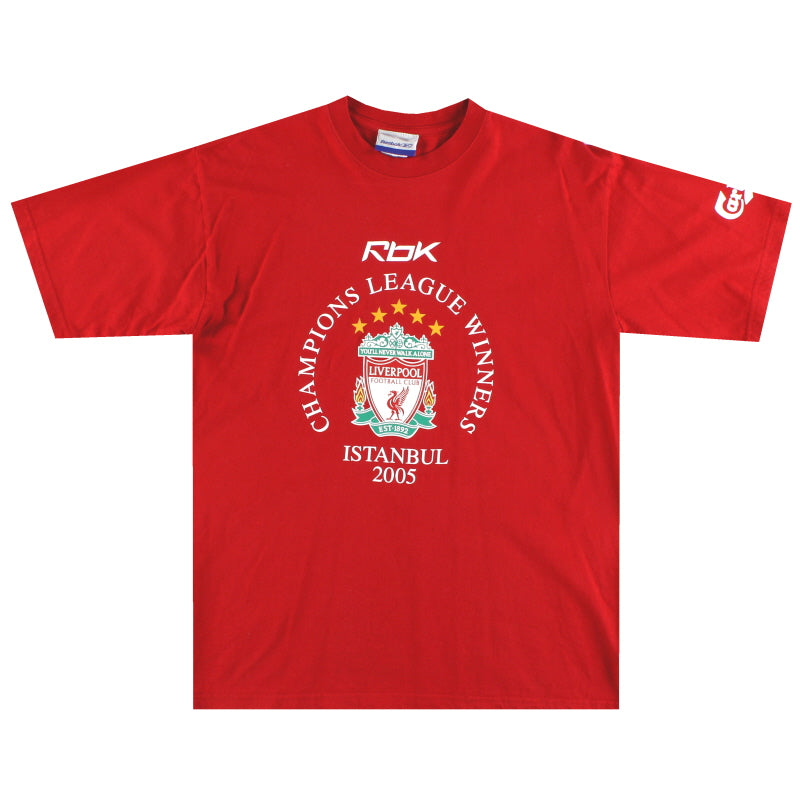 2005-06 Liverpool Reebok 'Champions League Winners' Graphic Tee L