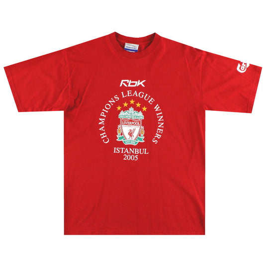 2005-06 Liverpool Reebok 'Champions League Winners' Graphic Tee L