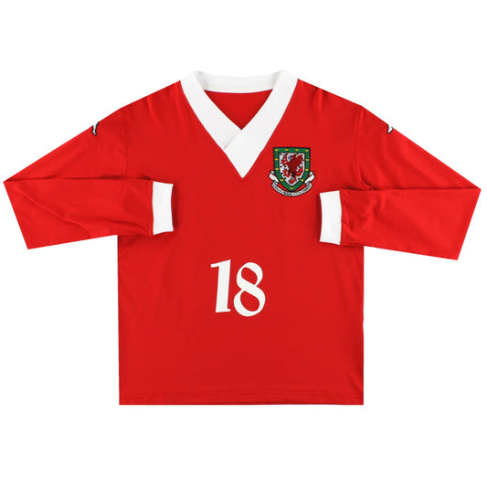 2006-08 Wales Kappa '130 Year' Player Issue Home Shirt #18 L/S *As New* XL