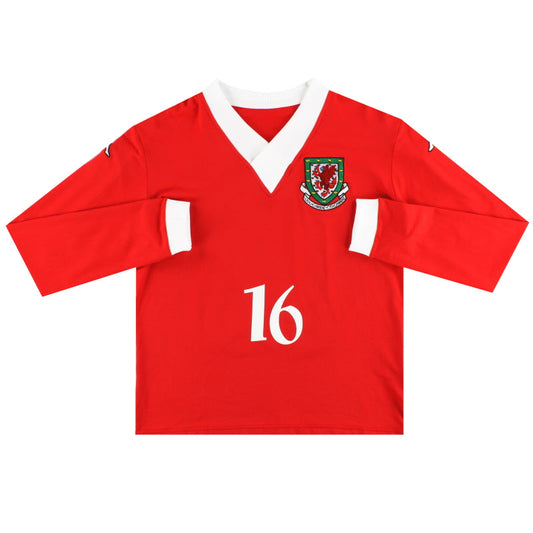 2006-08 Wales Kappa '130 Year' Player Issue Home Shirt #16 L/S *As New* XL