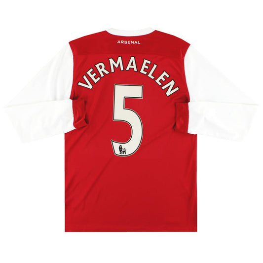 2010-11 Arsenal Nike Home Shirt Vermaelen #5 L/S S