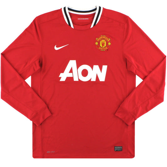 2011-12 Manchester United Nike Home Shirt L/S M