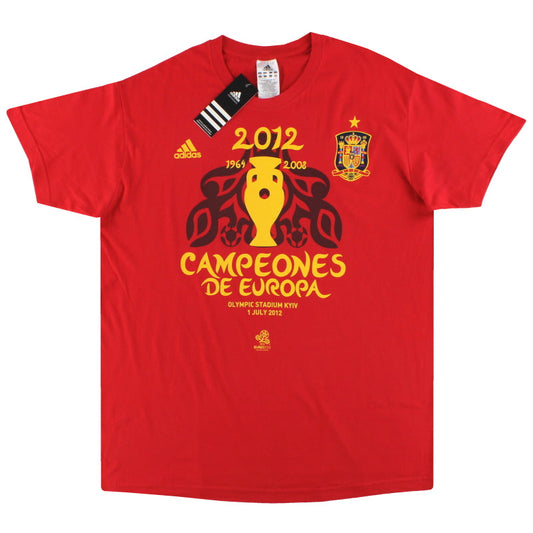 2012 Spain adidas 'Campeones De Europa' T-Shirt *BNIB* M