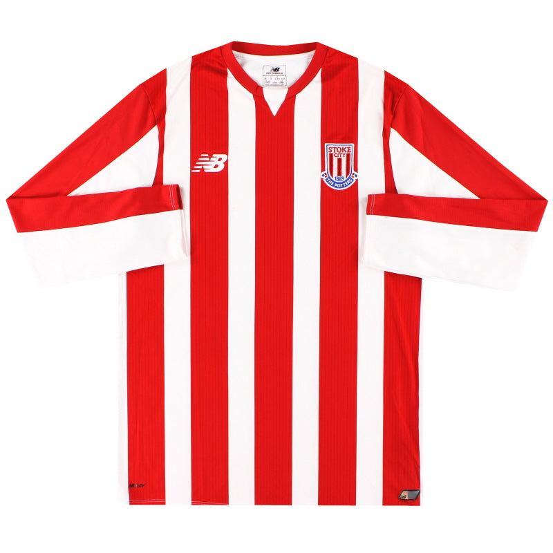 2015-16 Stoke New Balance Player Issue Under 18's Home Shirt L/S