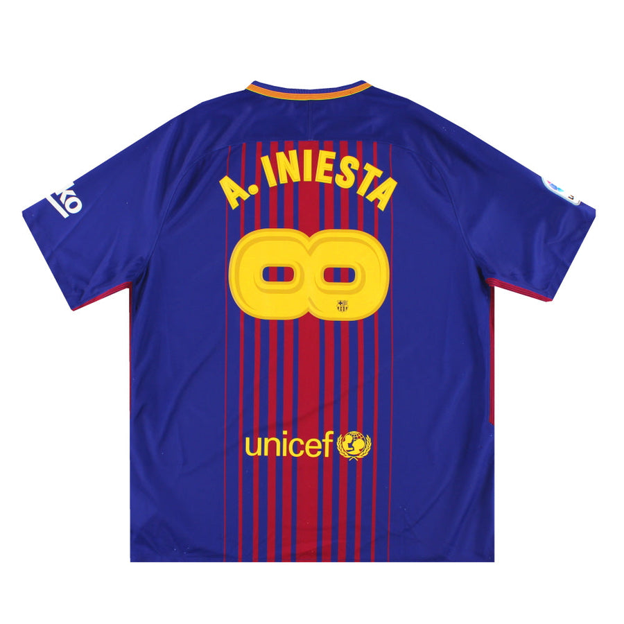 2017-18 Barcelona Nike Home Shirt Iniesta Infinity #8 XL
