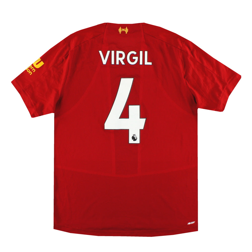 2019-20 Liverpool New Balance Home Shirt Virgil #4 L