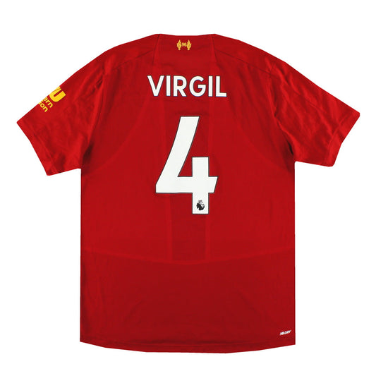 2019-20 Liverpool New Balance Home Shirt Virgil #4 L