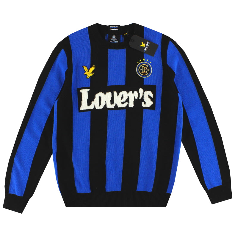 2020 Lyle and Scott x Lovers FC Inter Milan Vertical Blue Stripe Jumper *BNIB* M