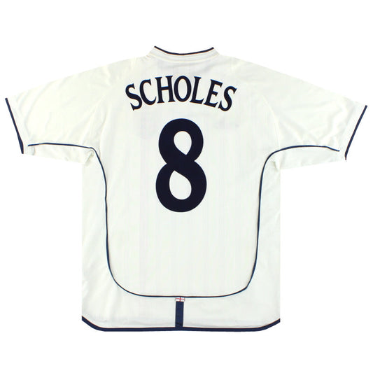 2001-03 England Umbro Home Shirt Scholes #8 L