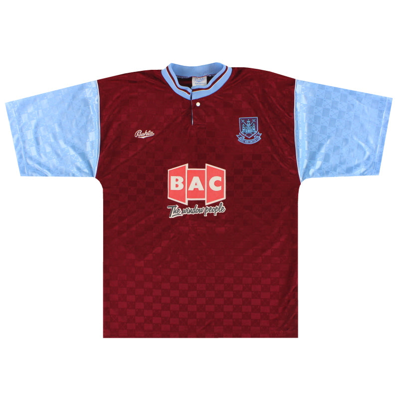 1990-91 West Ham Bukta Home Shirt L