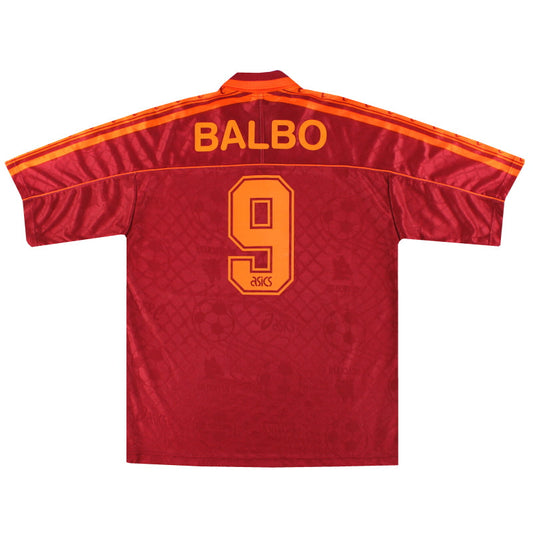 1995-96 Roma Asics Home Shirt Balbo #9 XL