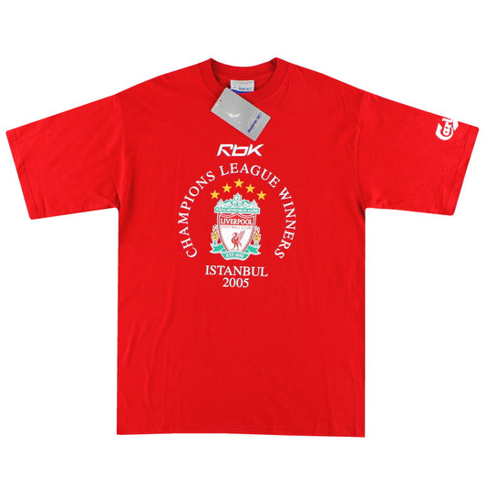 2005-06 Liverpool Reebok 'Champions League Winners' Graphic Tee *w/tags* S