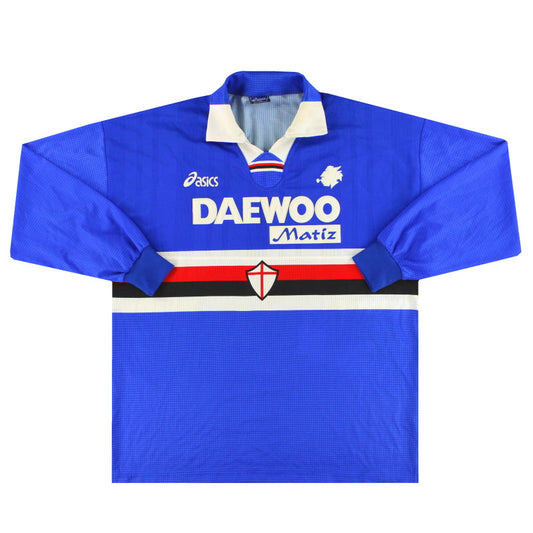 1998-99 Sampdoria Asics Home Shirt L/S XL
