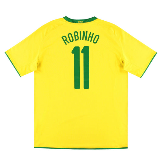 2008-10 Brazil Nike Home Shirt Robinho #11 XL
