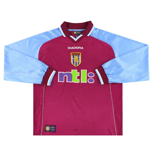 2000-01 Aston Villa Diadora Home Shirt L/S L