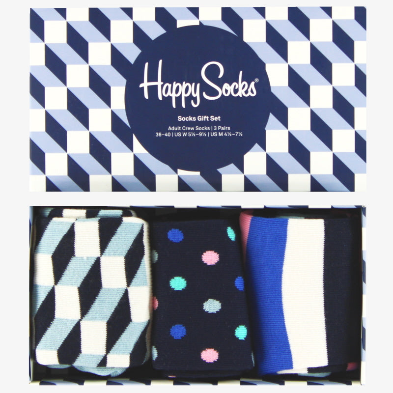 Happy Socks 3-Pack Classic Gift Box *BNIB*